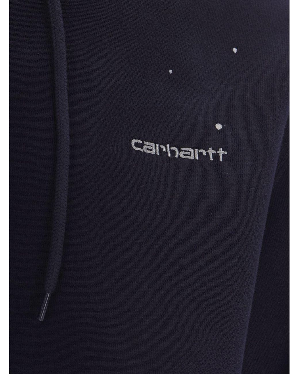 Carhartt Blue Paint-Splatter Zip-Up Hoodie for men
