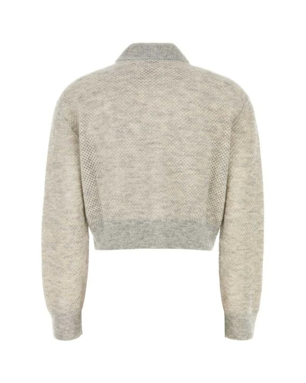 Brunello Cucinelli Natural Net Knit Bomber Cardigan