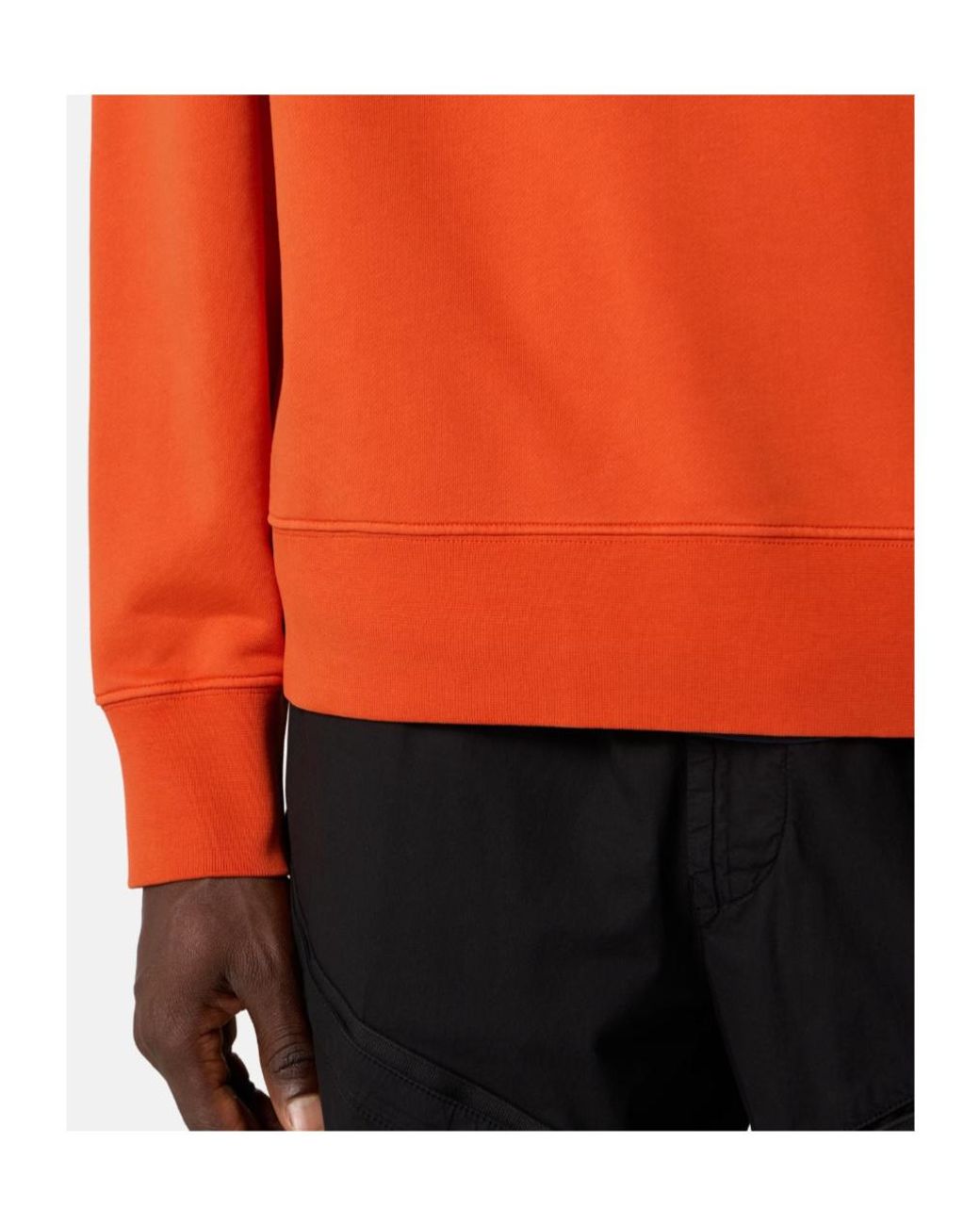 Stone Island Orange Oversized-Fit Crewneck Sweatshirt With 'Desert'Print for men