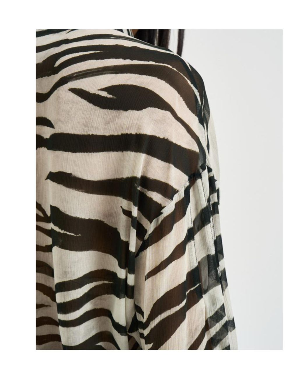 Patrizia Pepe Gray Sheer Zebra Shirt