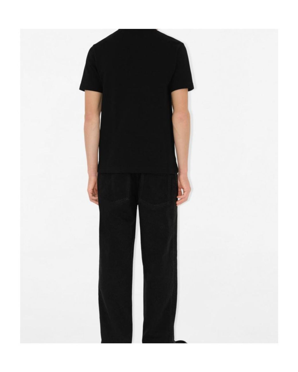 Burberry Black Checked Short Sleeved Polo Shirt for men