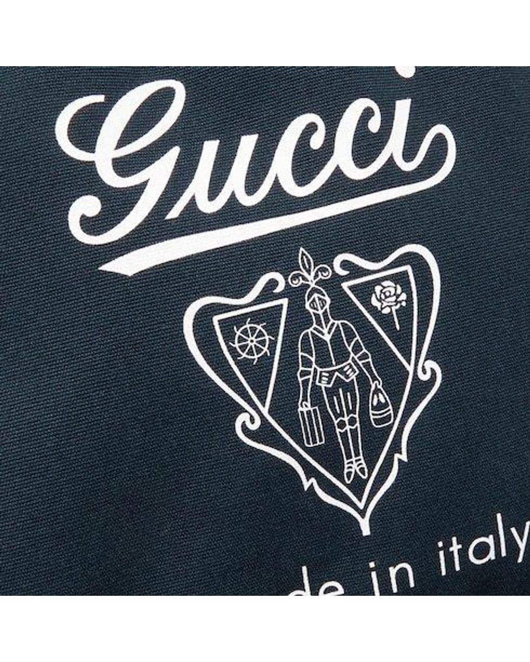Gucci Blue Logo Printed Zip-Up Backpack for men