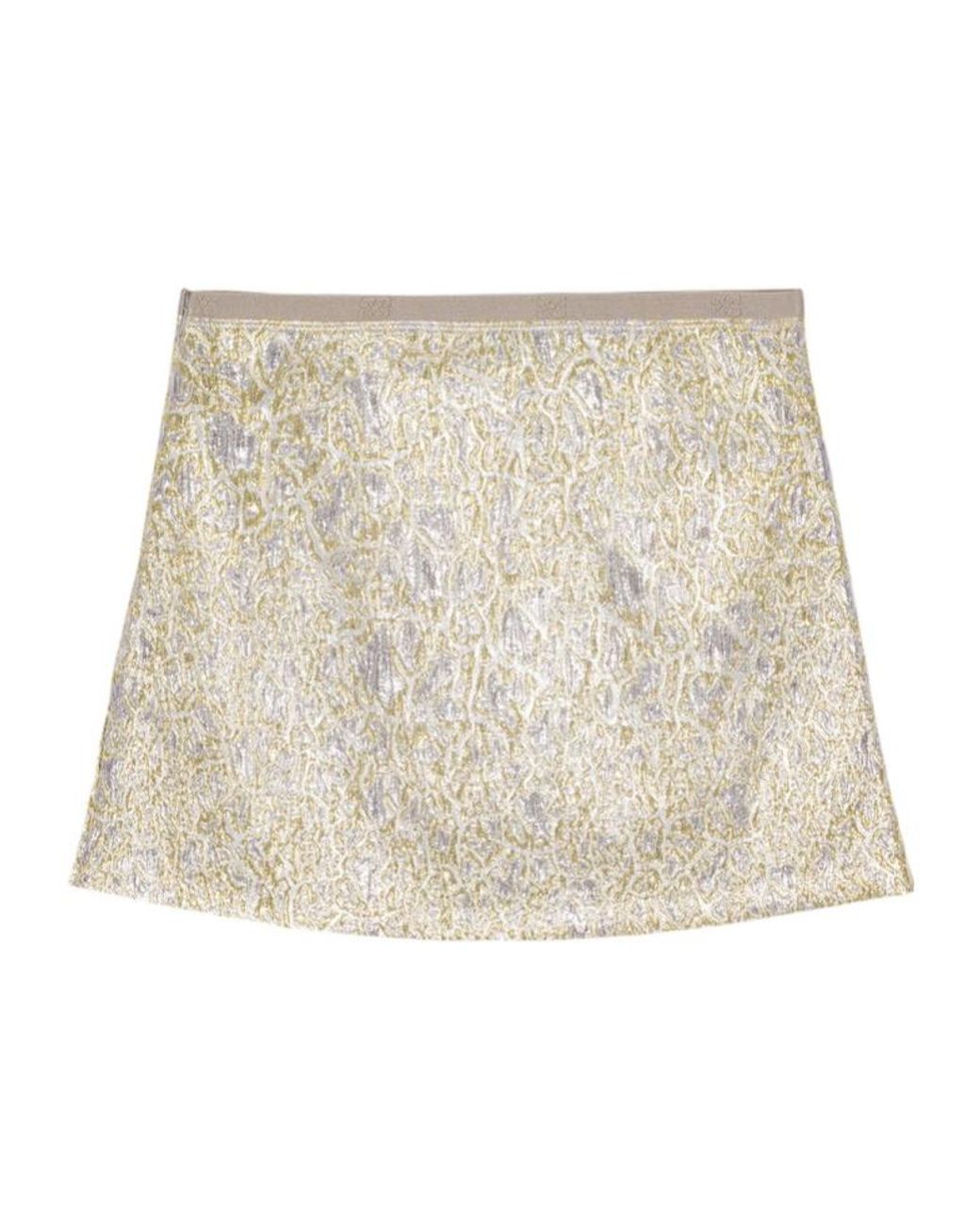Ganni Natural Metallic Effect Mini Skirt
