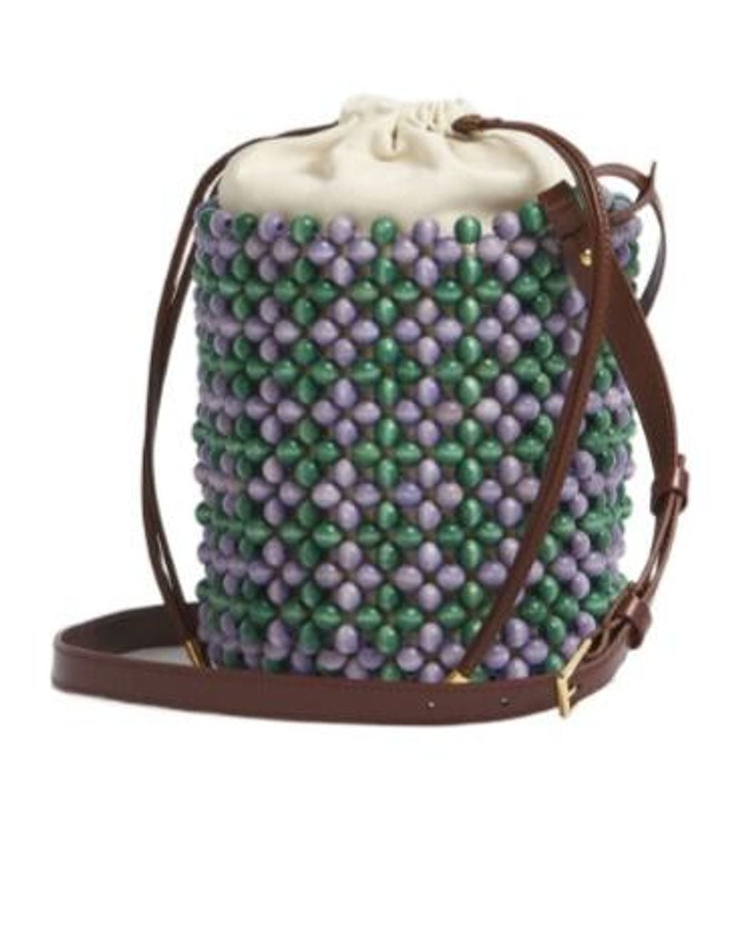 Marni Green Beaded Bucket Bag