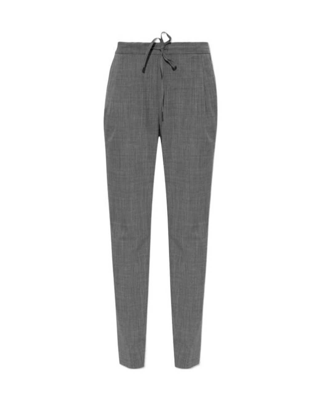Fabiana Filippi Gray Pleated Tapered Drawstring Trousers