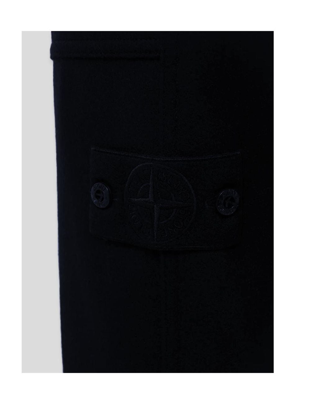 Stone Island Black Compass Patch Tapered-Leg Sweatpants for men