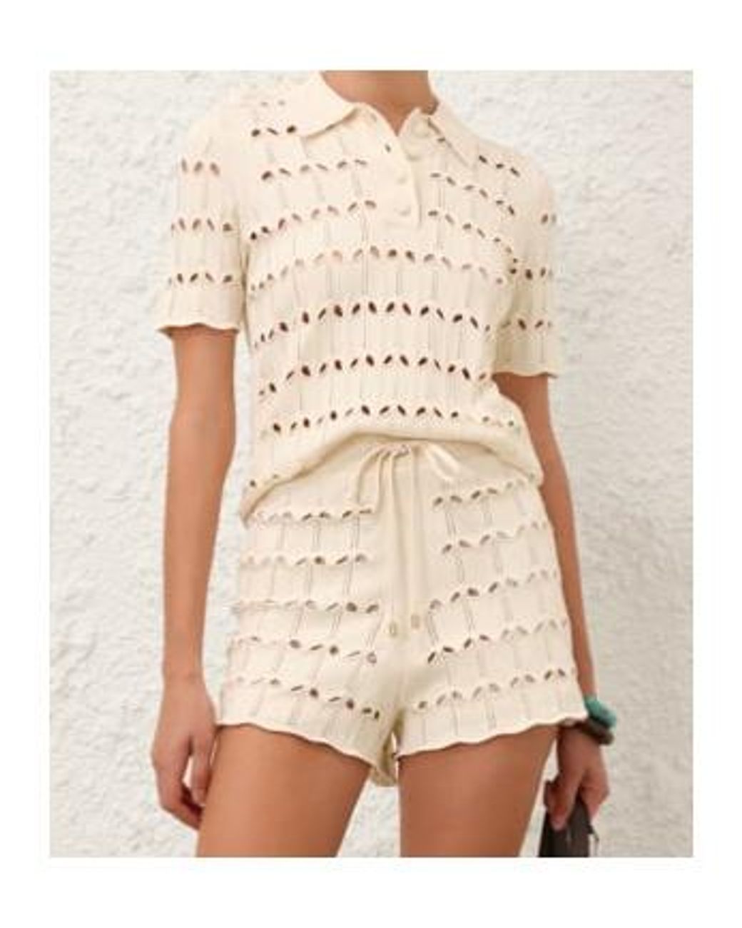 Zimmermann Natural Rhiannon Pointelle Polo