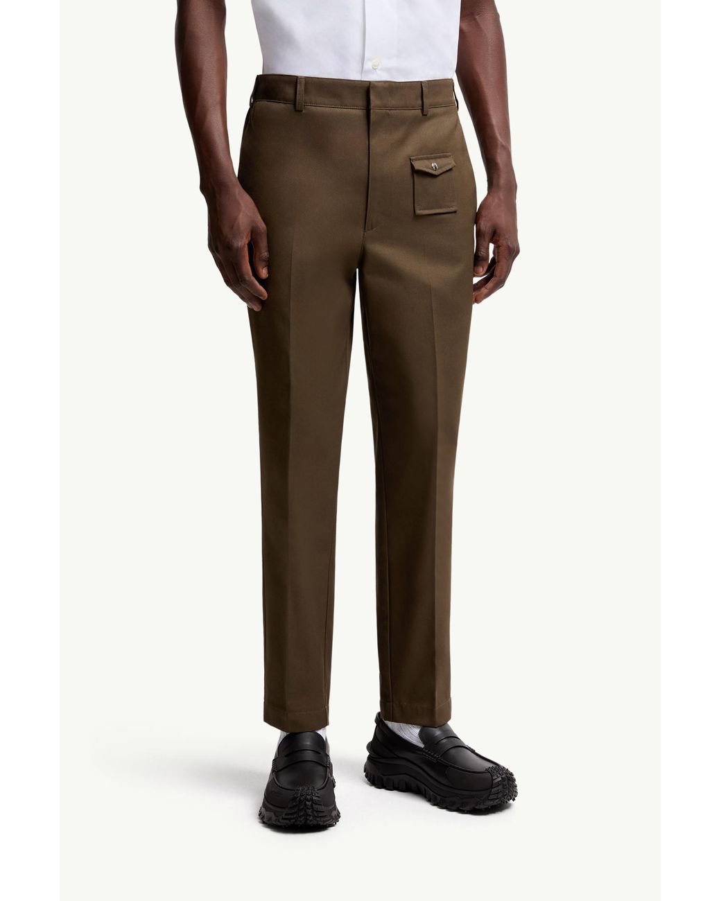 Moncler Brown Tailored Gabardine Pants for men