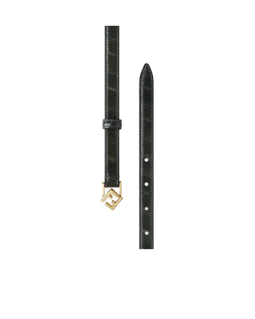 Fendi White Hagfish Leather Belt