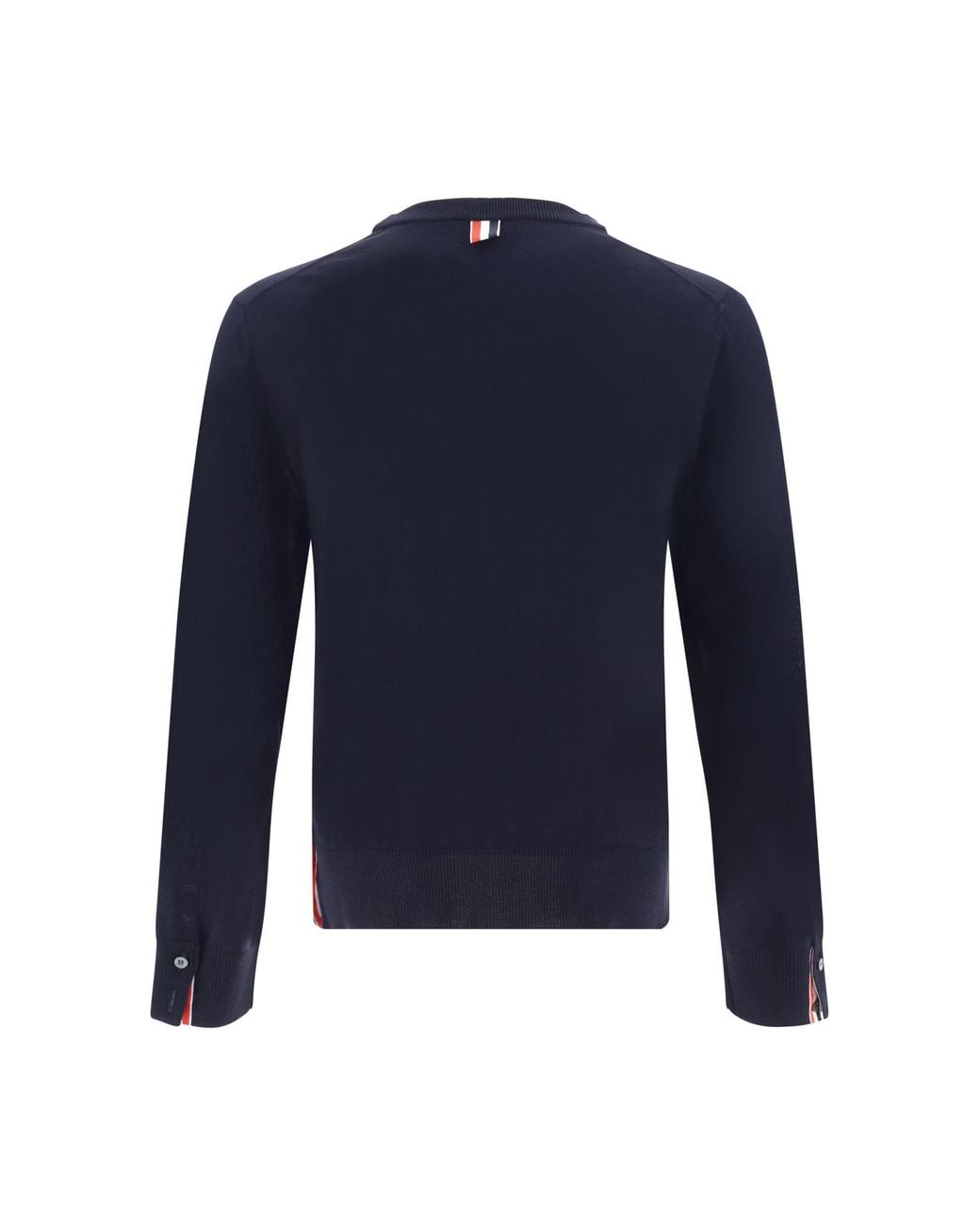 Thom Browne Blue Rwb Stripe Detailed Crewneck Jumper for men