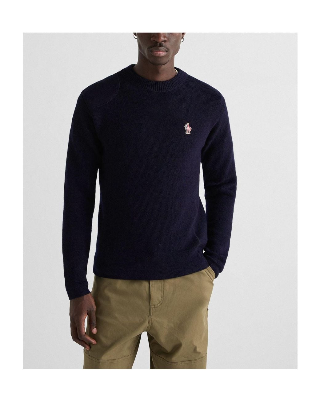 Moncler Blue Half-Turtleneck Knitted Sweater for men