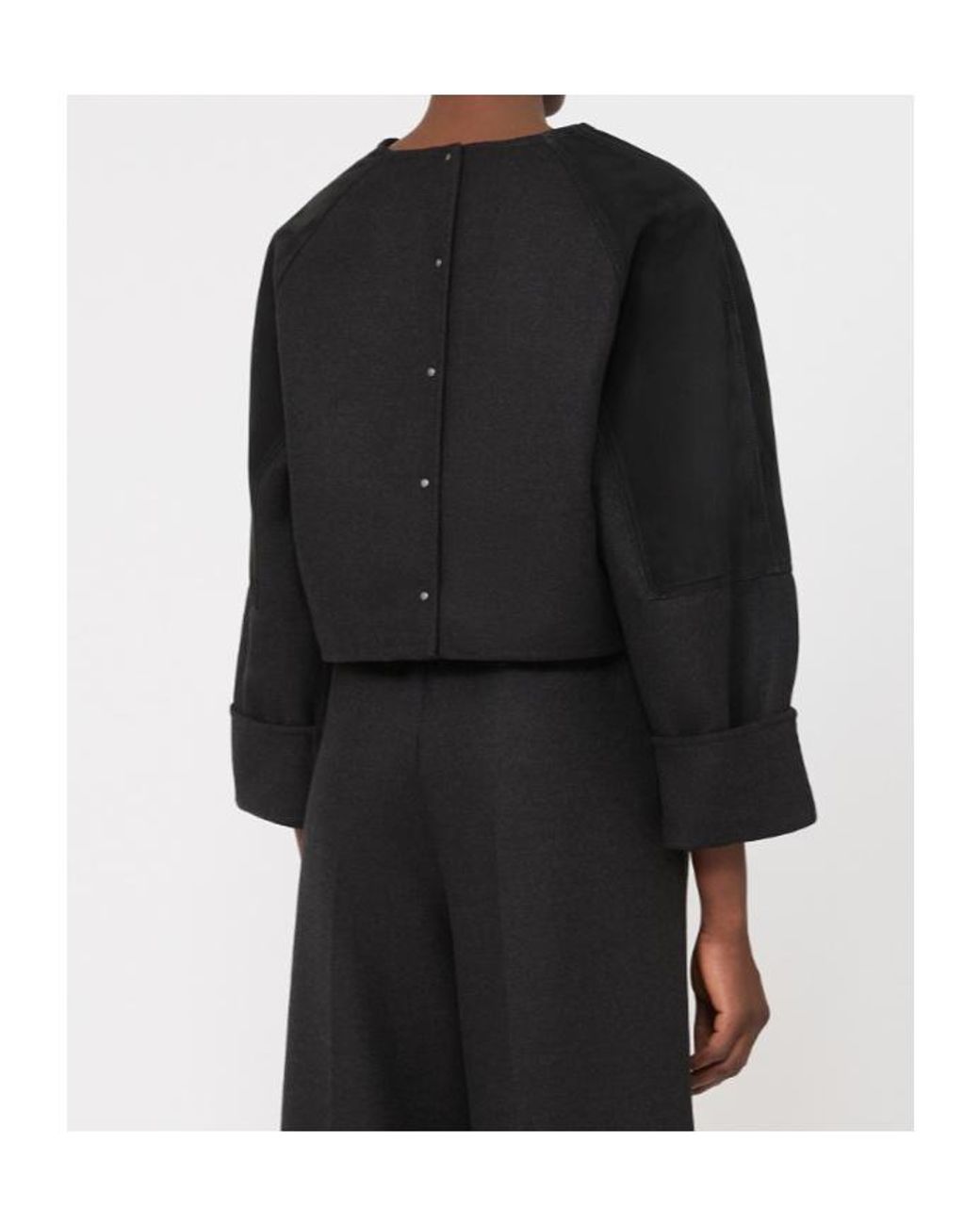 Max Mara Black Stretch-Virgin Wool Top