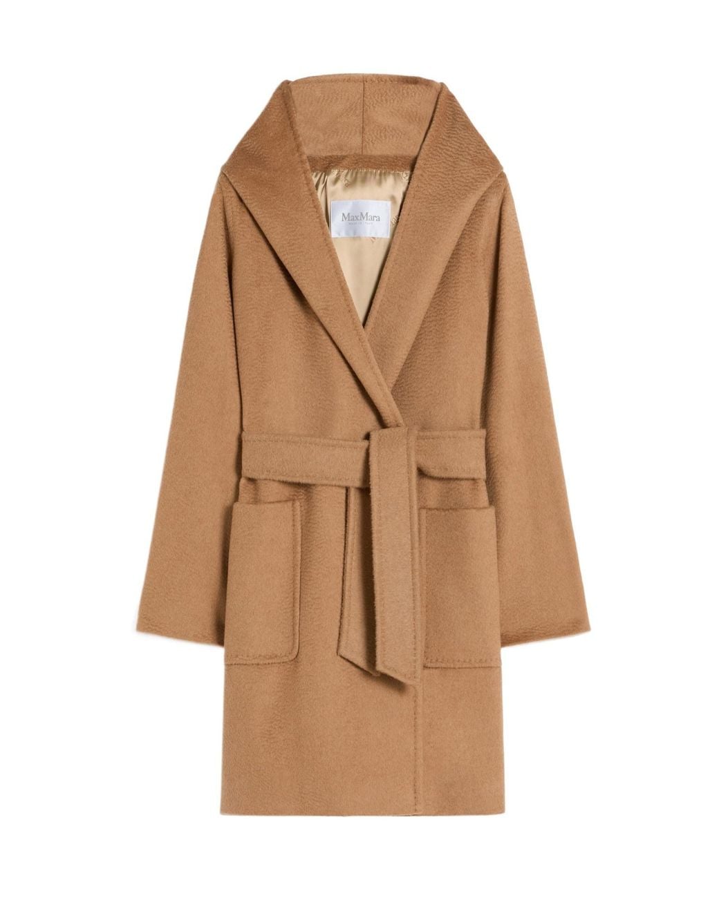 Max Mara Brown Rialto Hooded Belted Coat