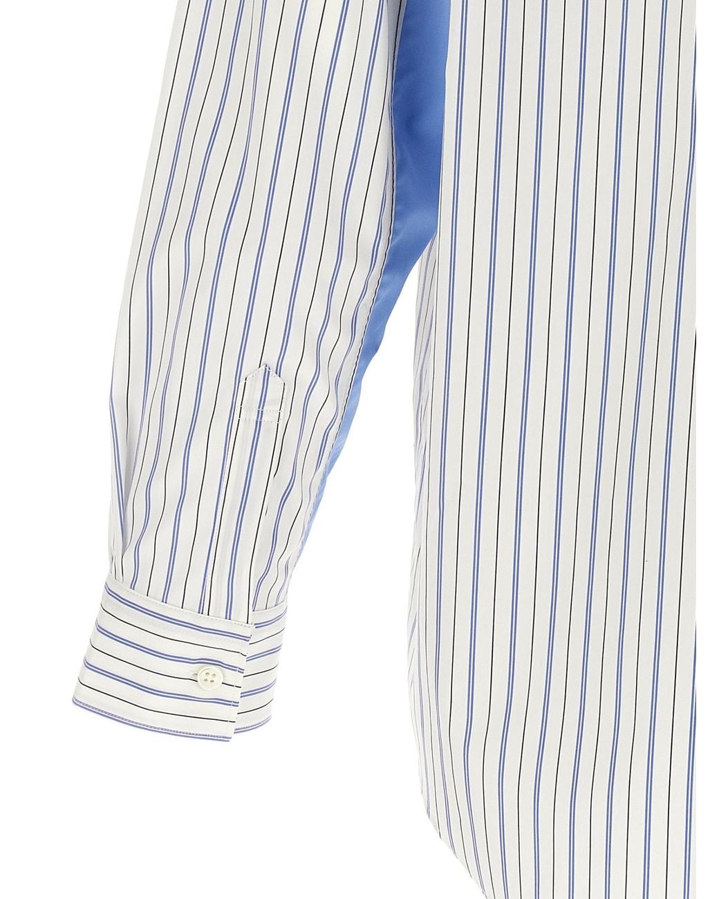 Comme des Garçons White Striped Panelled Shirt for men