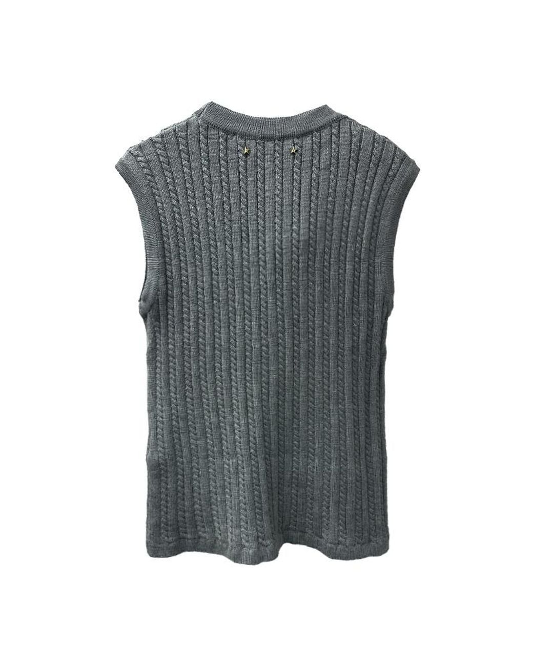 Golden Goose Deluxe Brand Gray V-Neck Knitted Vest