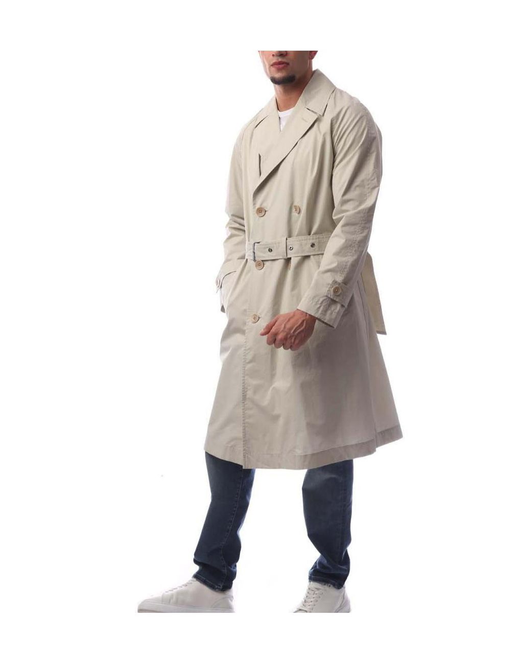 Boss Gray Minimalist Trench Coat for men