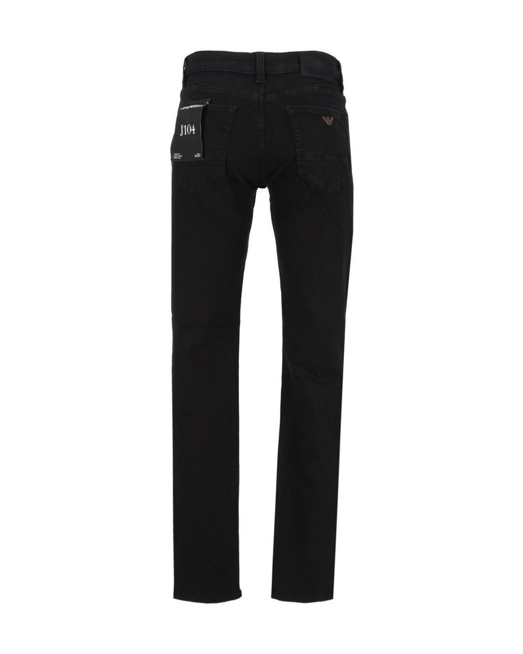 Emporio Armani Black Logo-Plaque Jeans for men