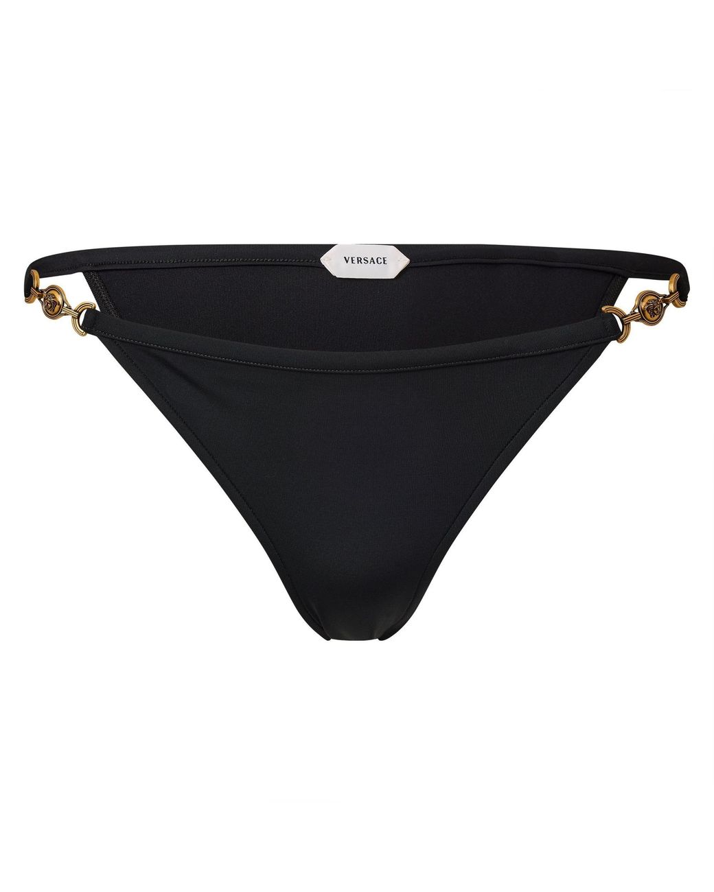 Versace Black Stylish Bikini Bottoms