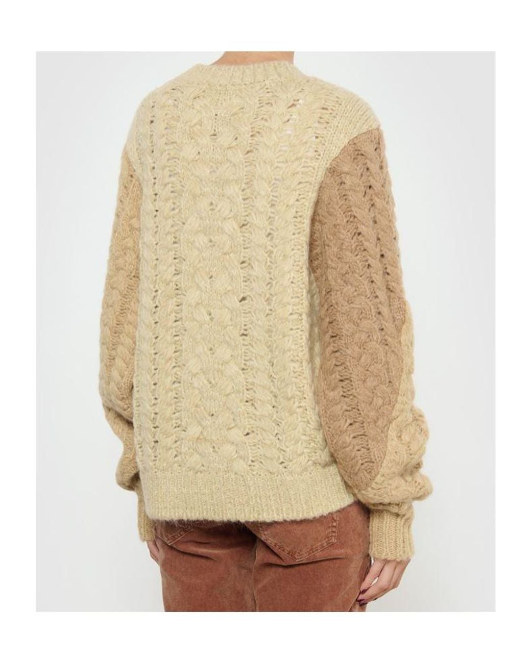 Isabel Marant Natural Isabel Marant Étoile Patchwork Cable-Knit Jumper