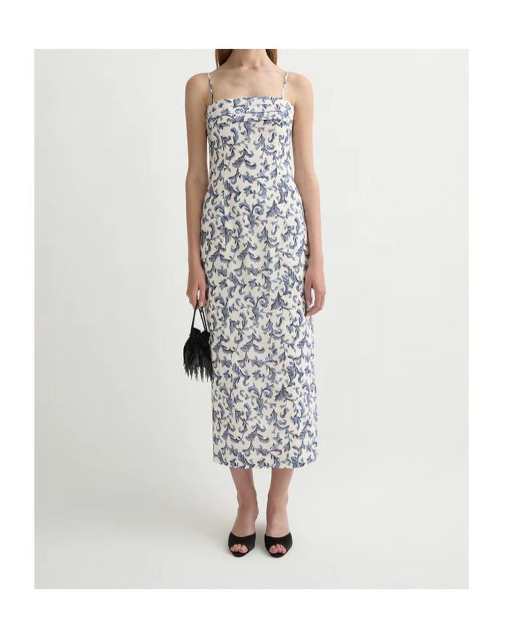 Posse White Rue Patterned Midi Dress