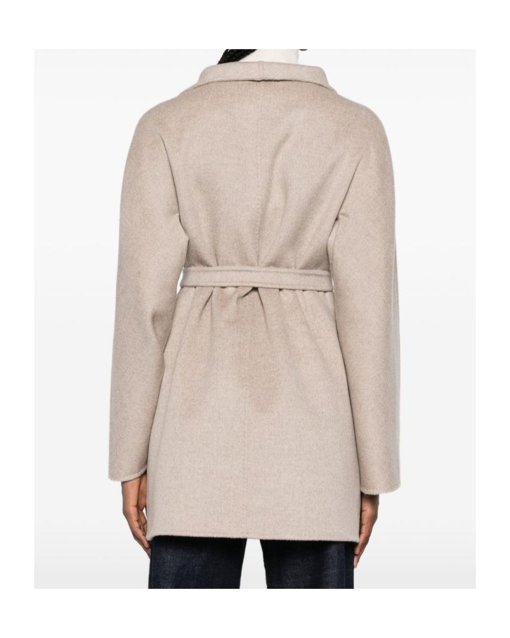 Max Mara Natural Belted Hooded Coat