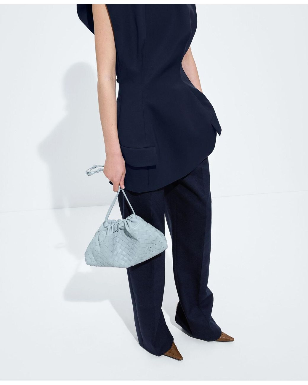 Bottega Veneta Blue Dustbag Notte Shoulder Bag