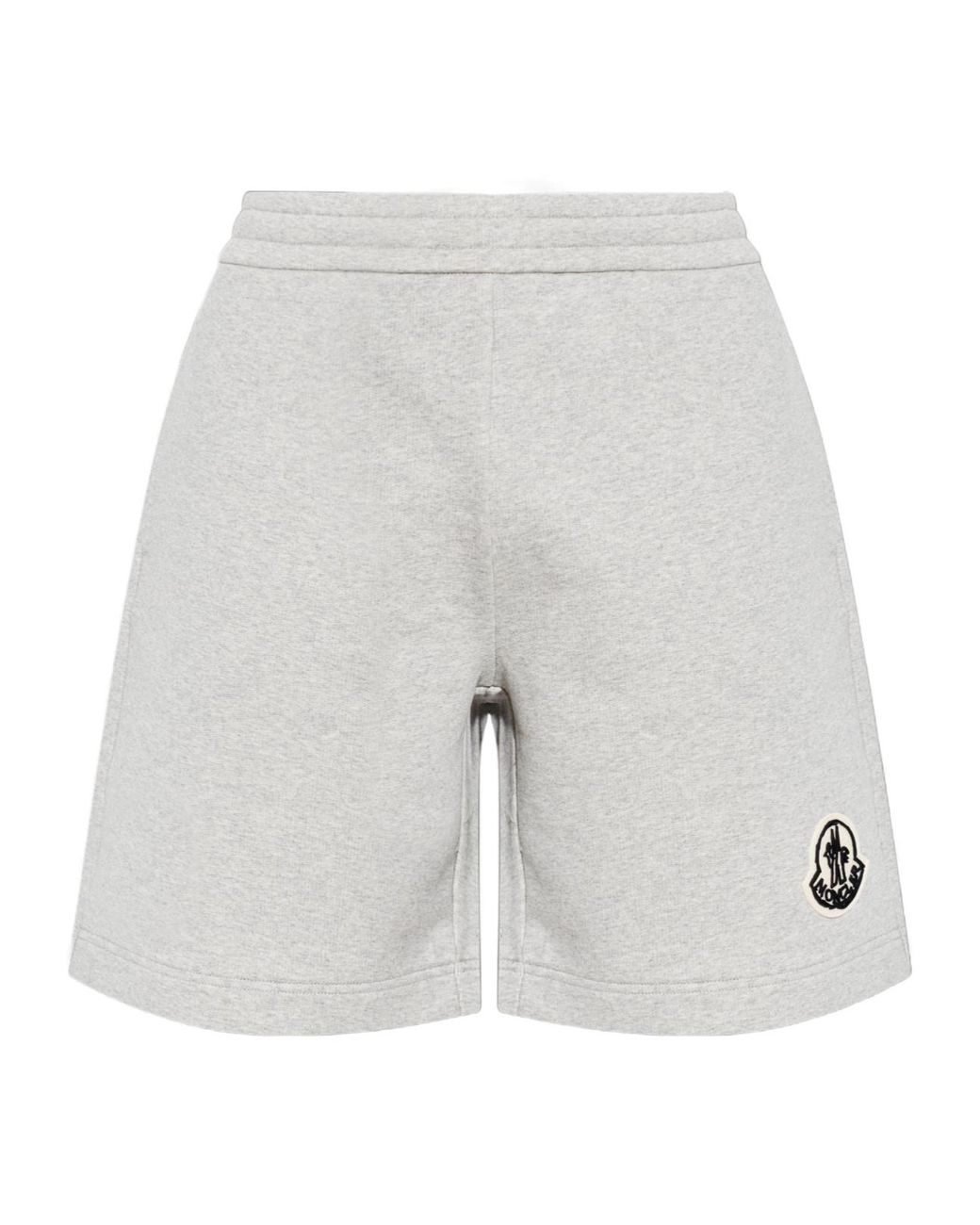 Moncler White Logo Patch Sweat Shorts for men