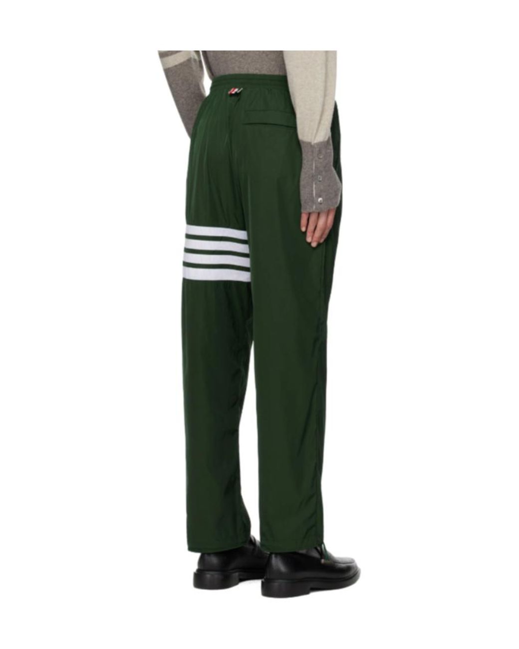 Thom Browne Green Logo-Patch Track Pants for men