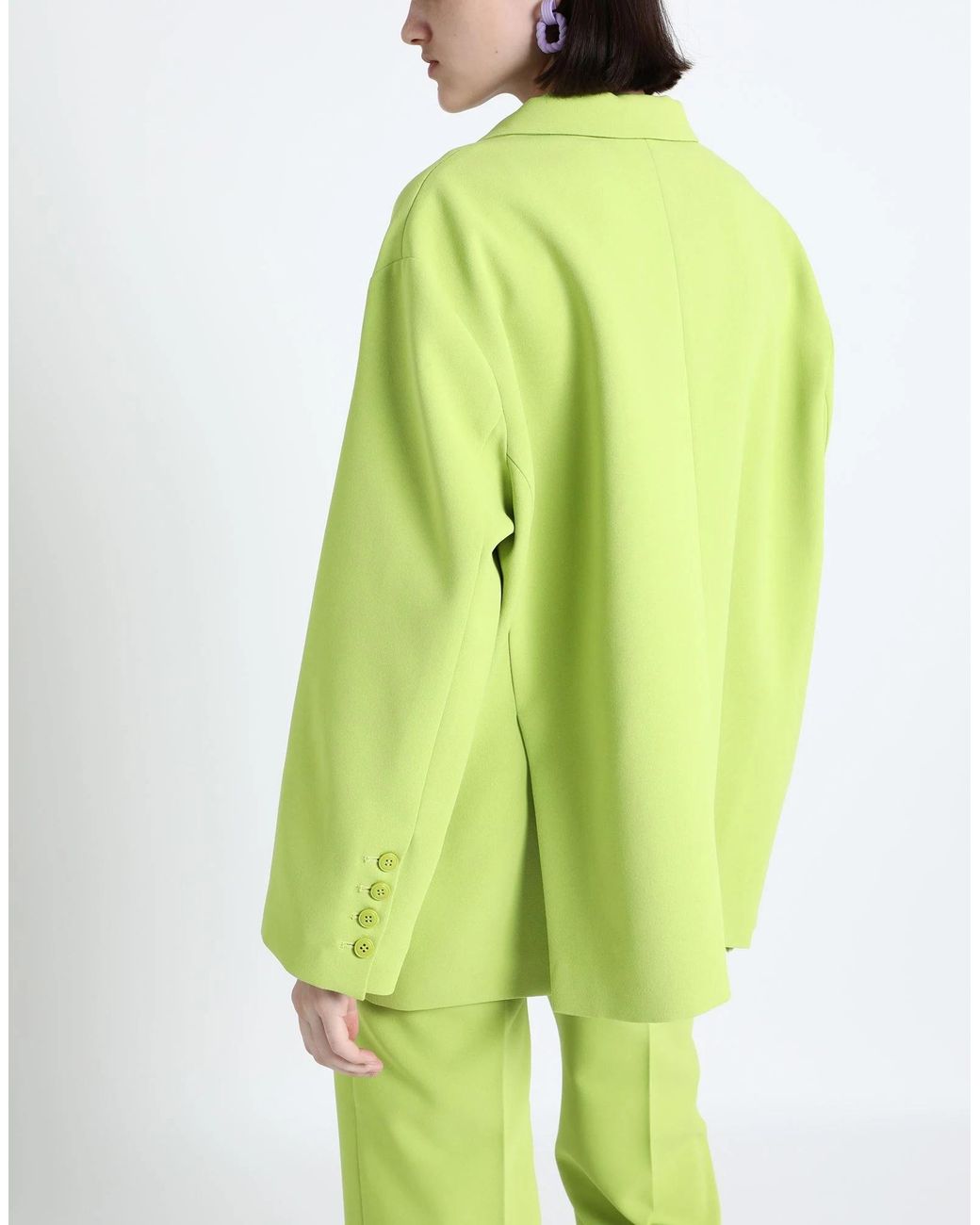 MAX&Co. Green Minimalist Double-Breasted Blazer