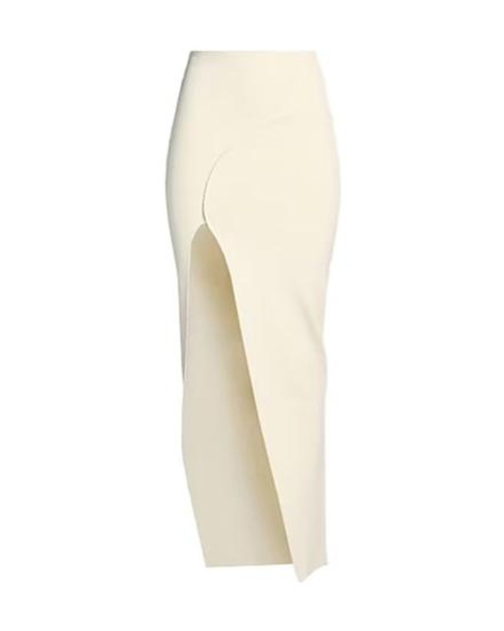 Rick Owens White Plain Knit Pencil Skirt