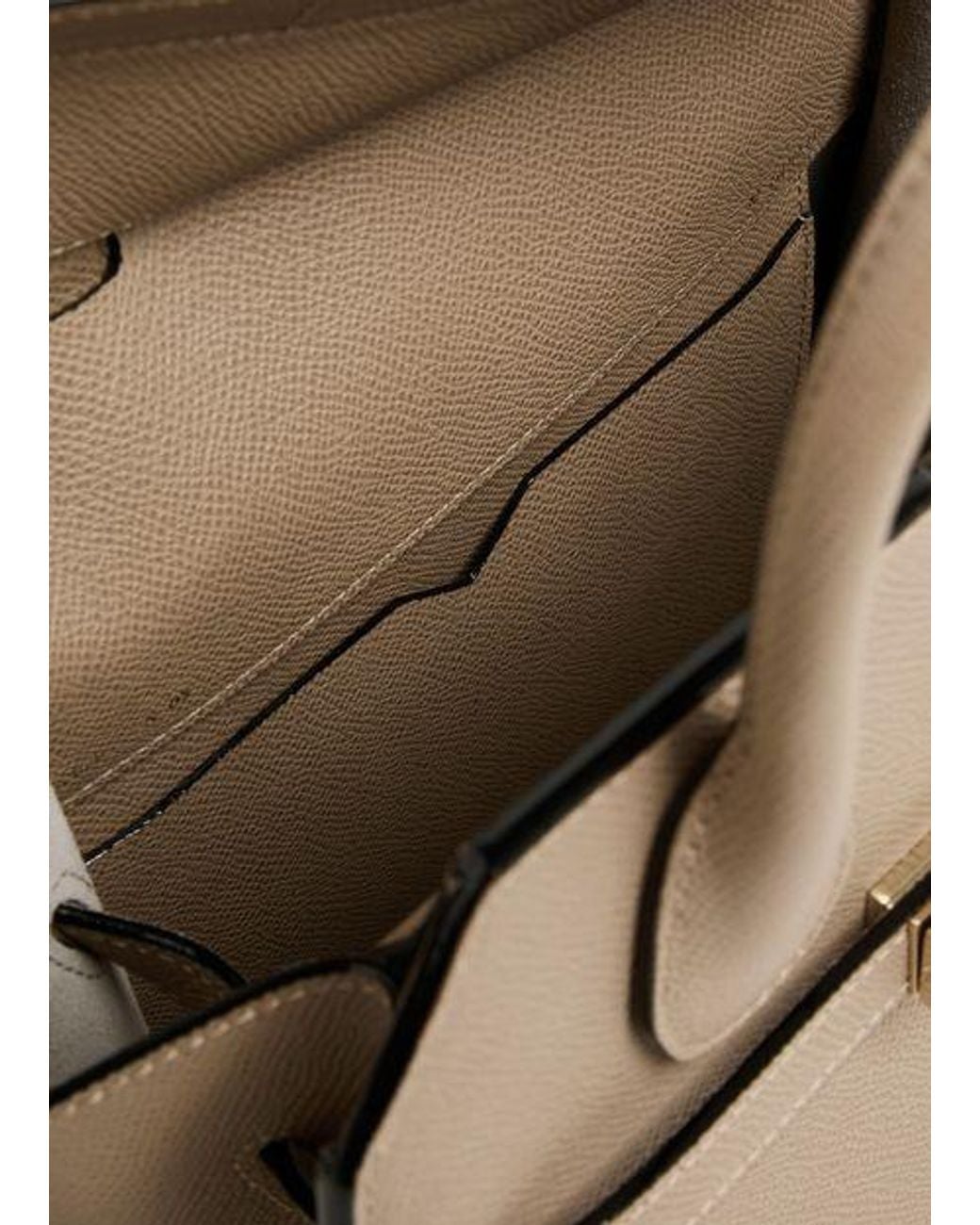 Valextra Natural Milano Two Handles Mini Bag