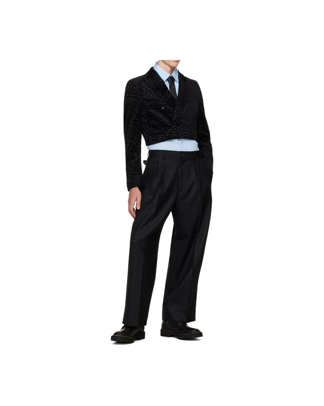 Comme des Garçons Black Double-Breasted Coat for men