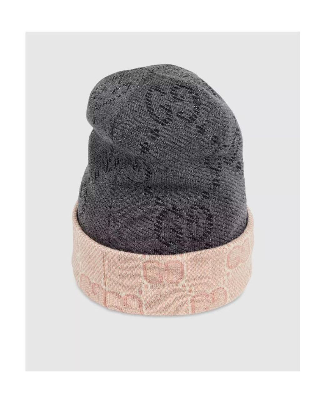 Gucci Gray Reversible Gg Beanie
