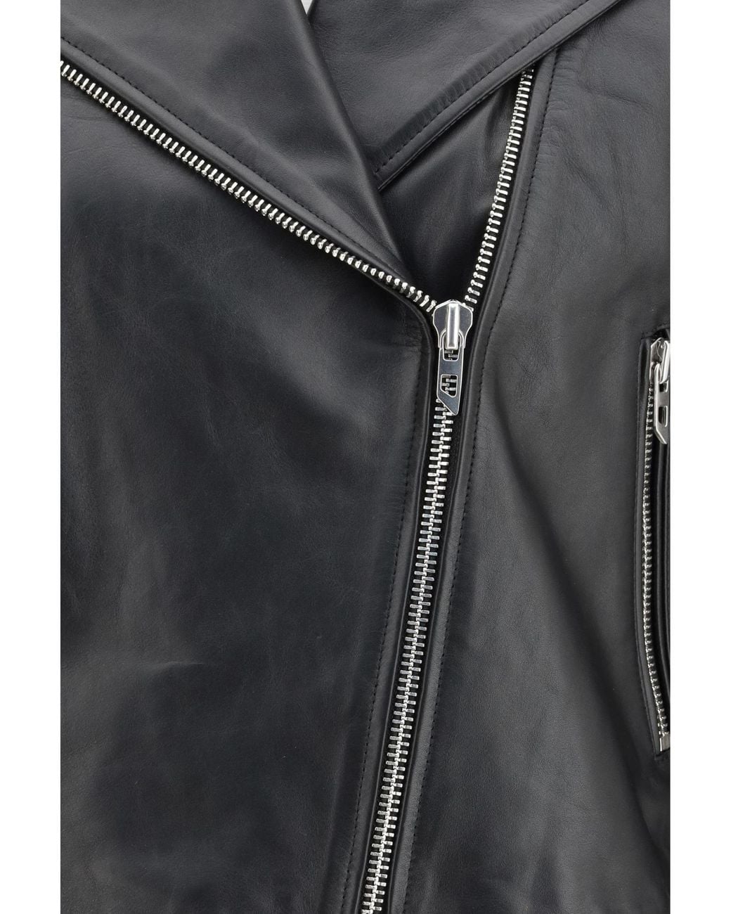 DIESEL Black Cowhide Leather Jacket
