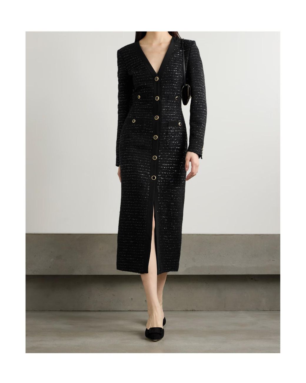 Alessandra Rich Black Long-Sleeved Dress