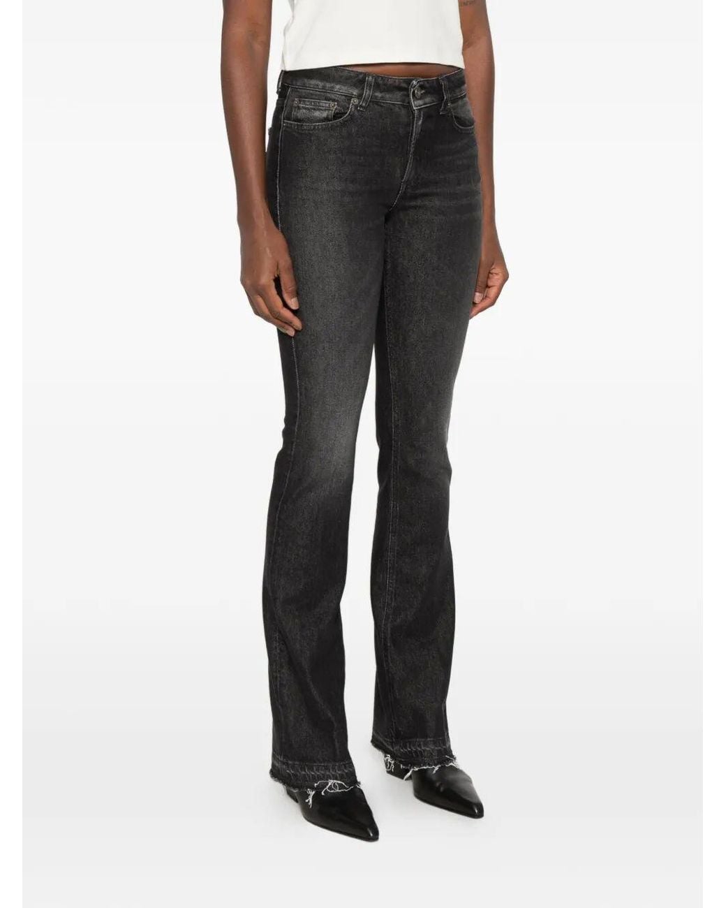 Dondup Black Faded Flared Jeans