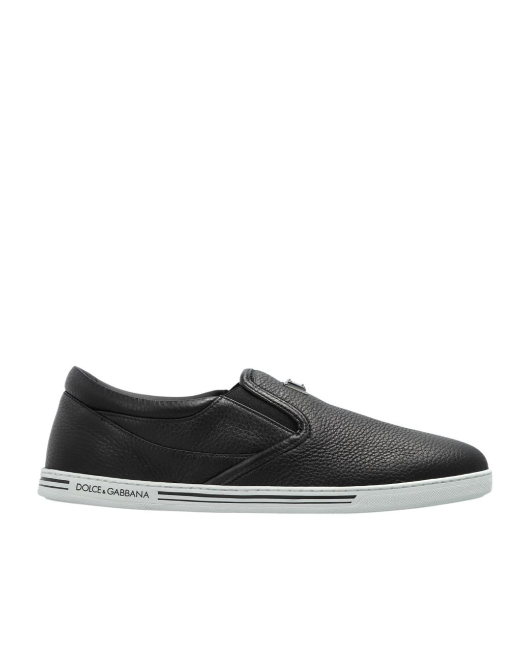Dolce & Gabbana Black Saint Tropez Round Toe Sneakers for men