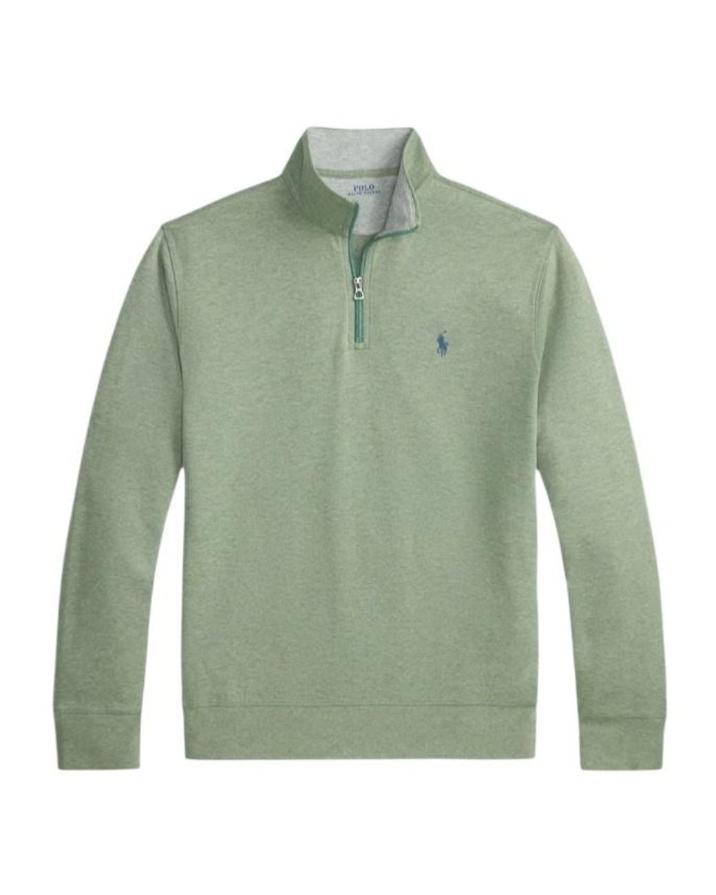 Polo Ralph Lauren Green Quarter-Zip Logo-Embroidered Sweater for men