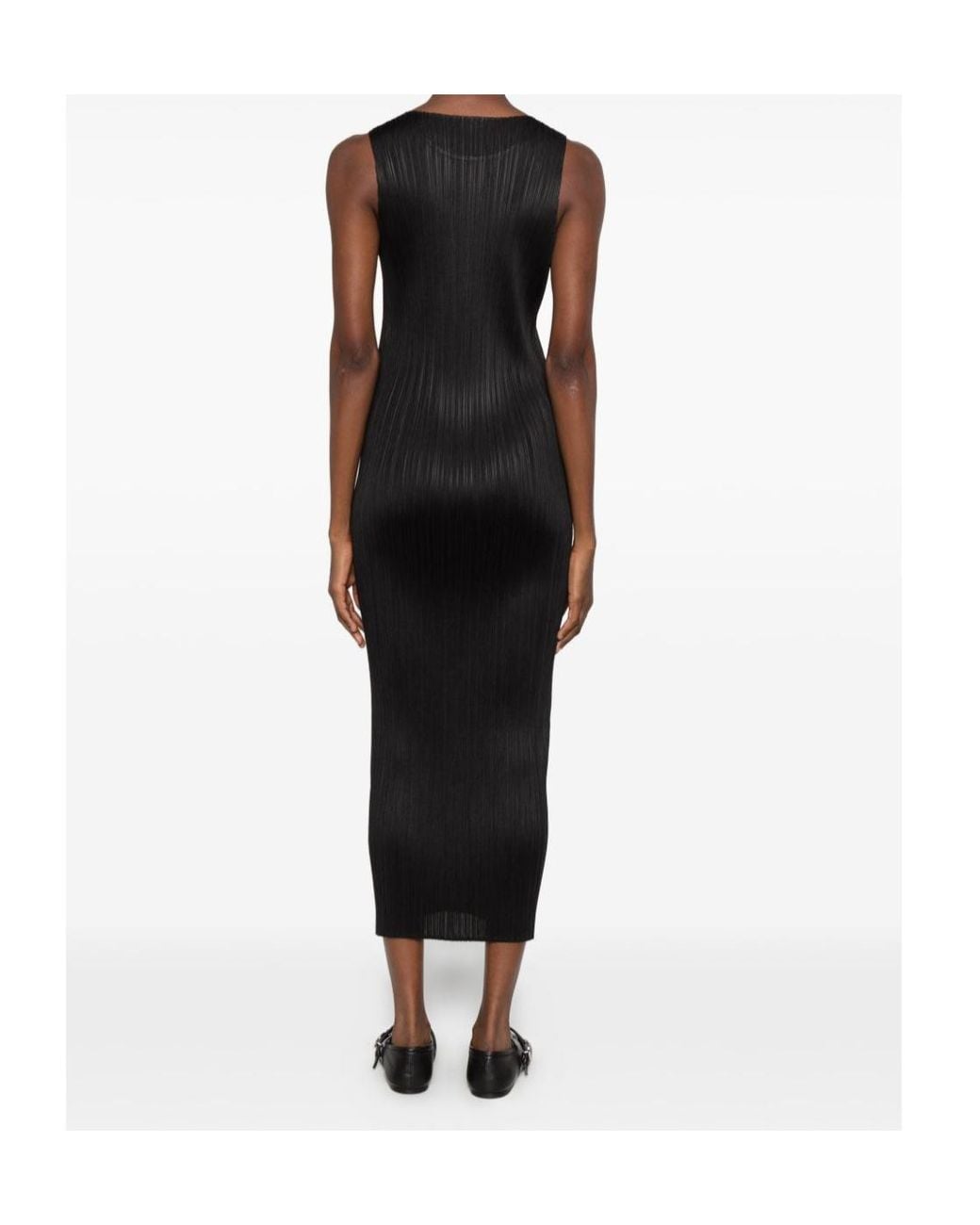 Pleats Please Issey Miyake Black Pleated Dress