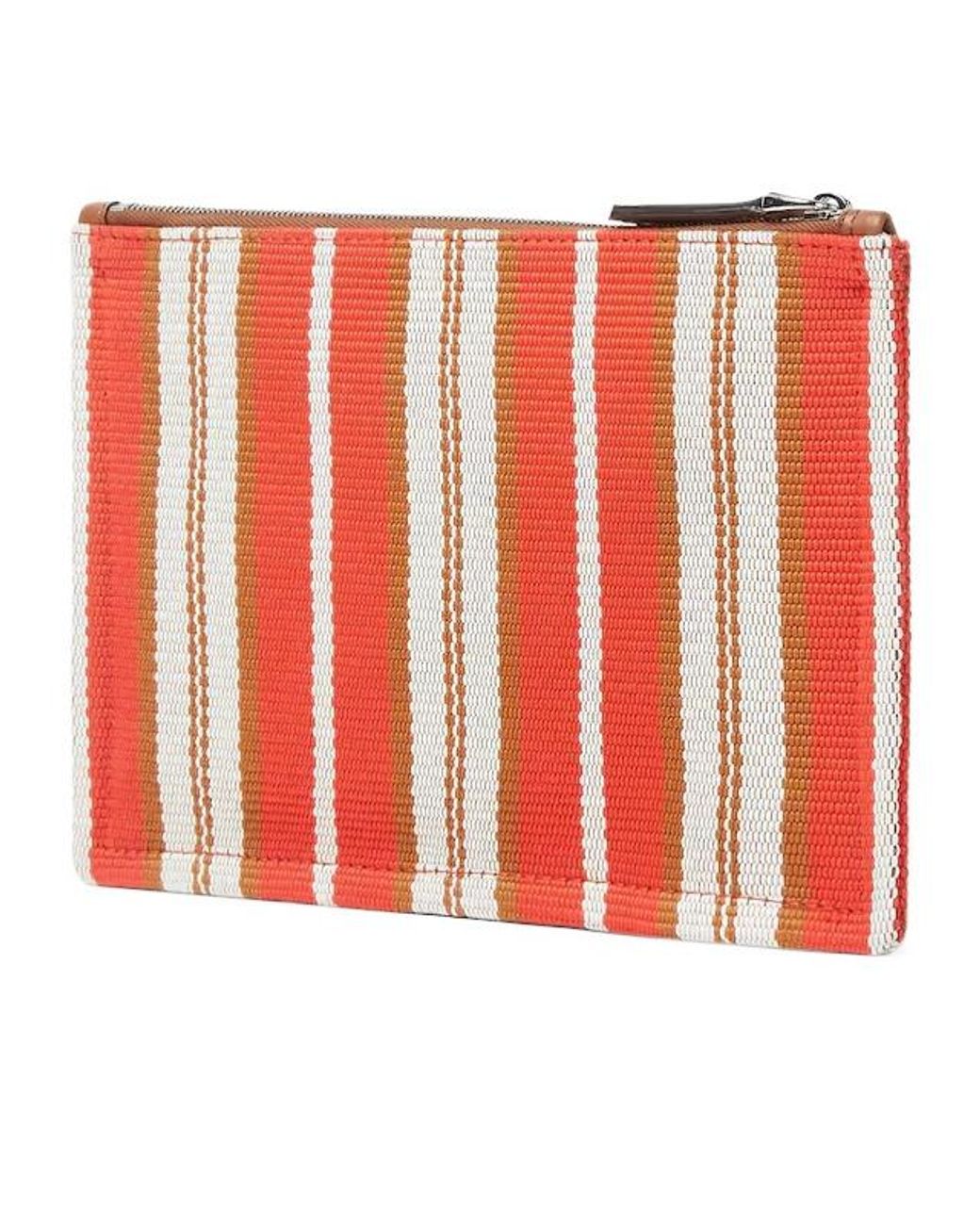 Fendi Red Signature Striped Flat Pouch for men