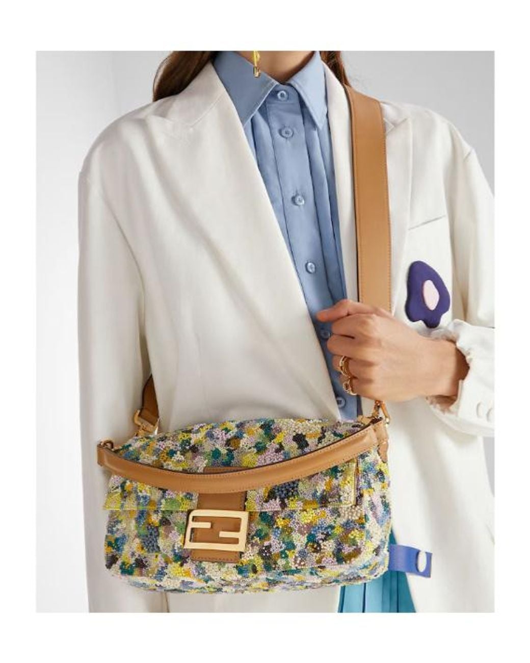 Fendi Metallic Bag Embroidered With Beads