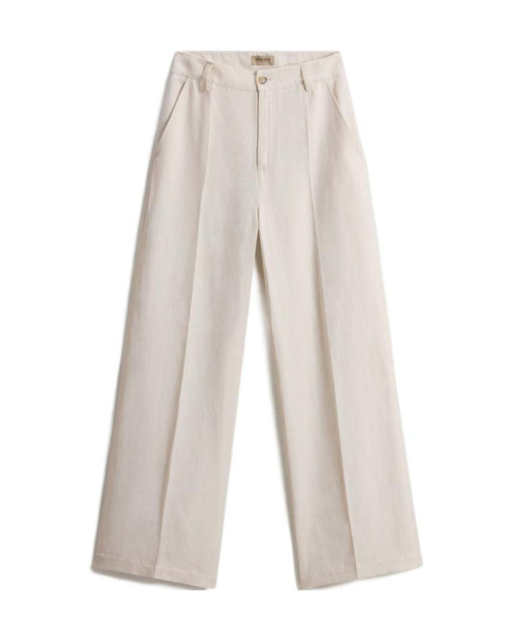 Woolrich White Pleated Straight Leg Pants