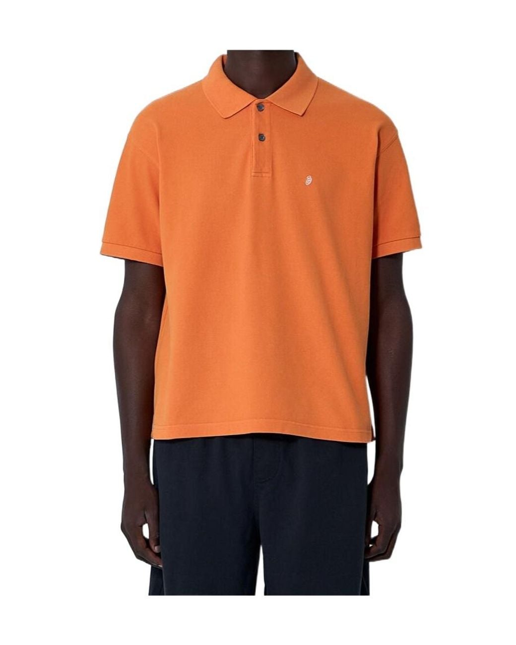 Stussy Orange Short-Sleeved Polo Shirt for men