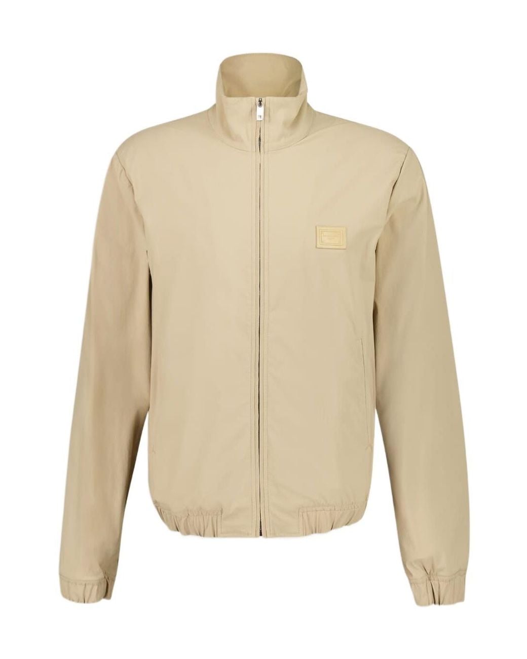Dolce & Gabbana Natural Logo Patch Zipped Jacket for men