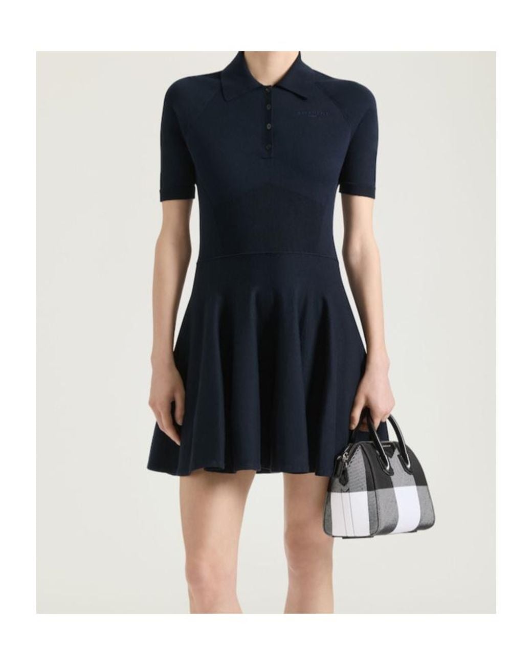 Givenchy Blue Logo Embroidered Polo Dress