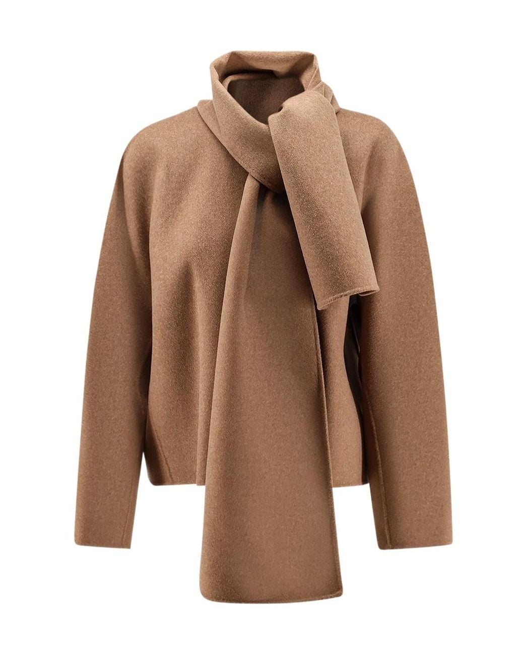 Max Mara Brown 'S Round Neck Buttoned Jacket