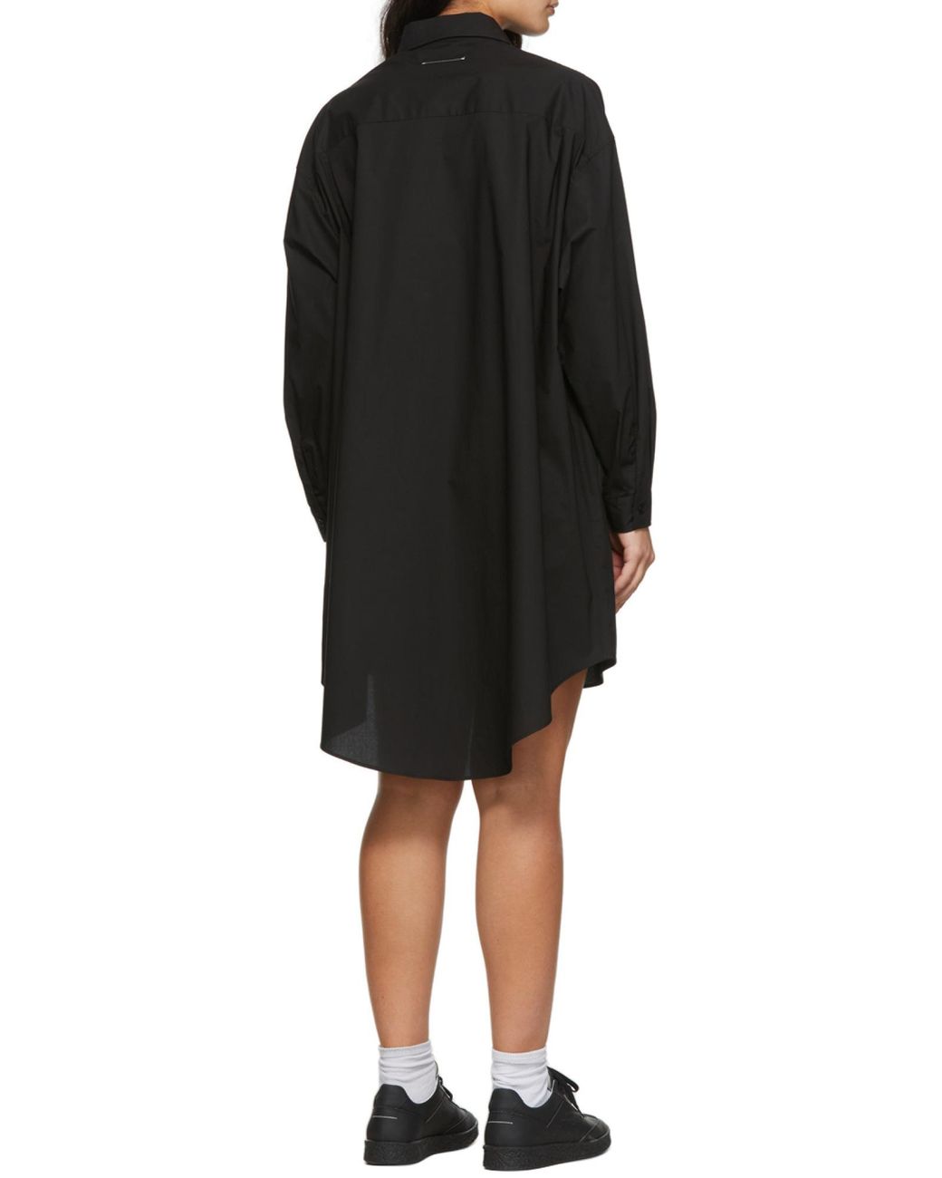 Maison Margiela Black 6 Logo Shirt Dress