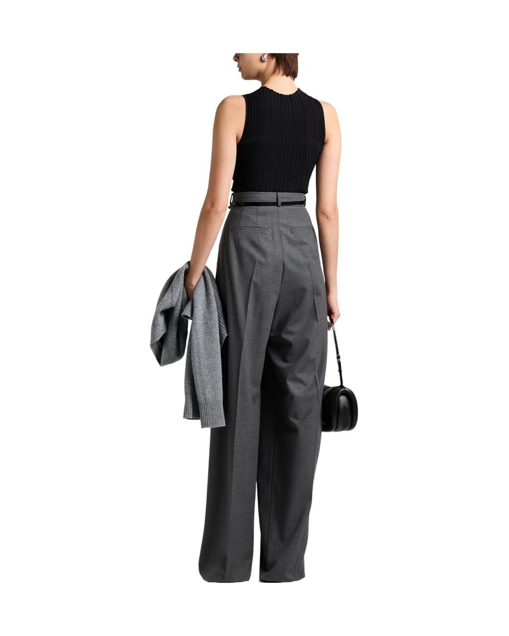 Sportmax Black Loose Straight-Leg Pants