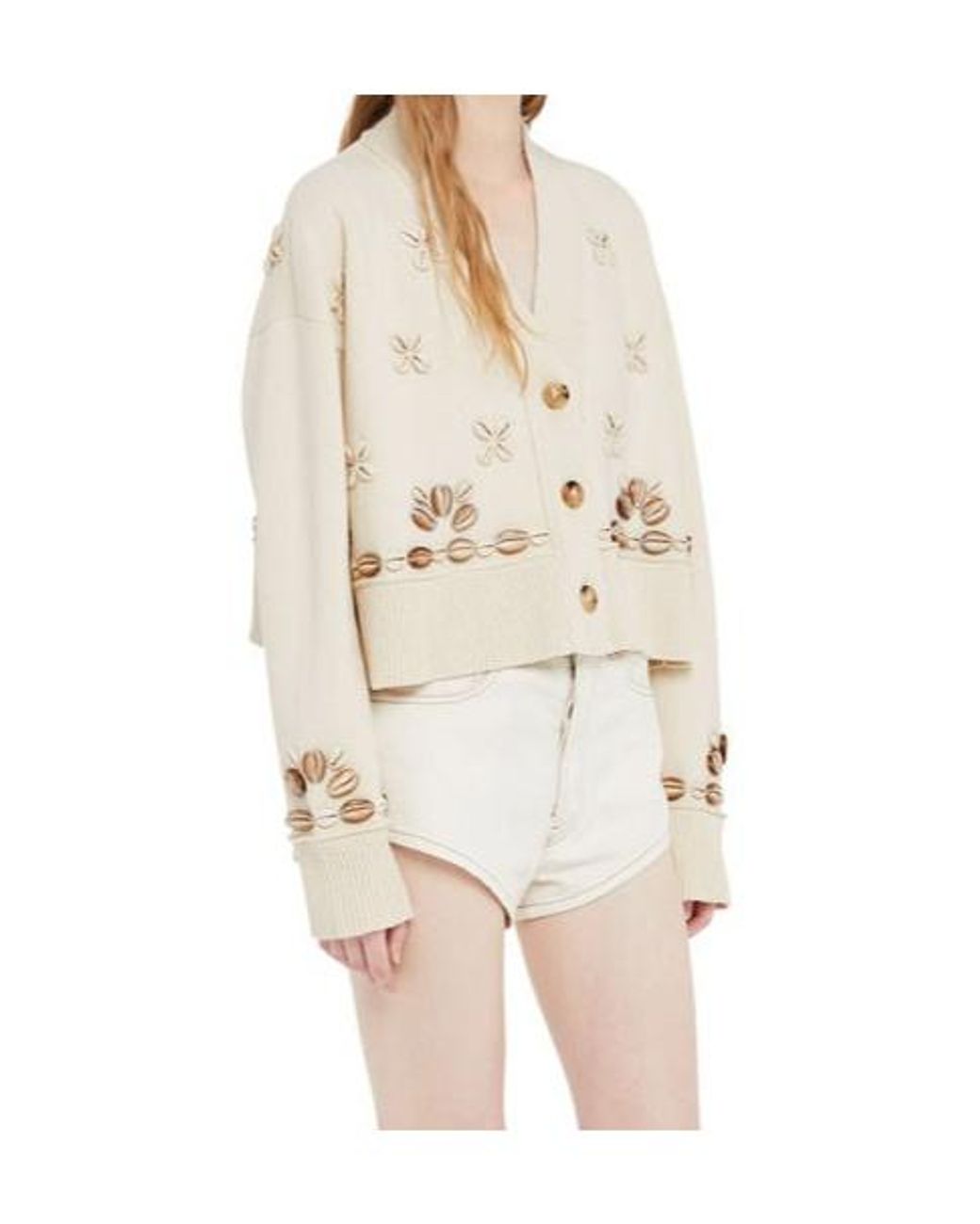 Alanui Natural Ocean Dream Cropped Cardigan