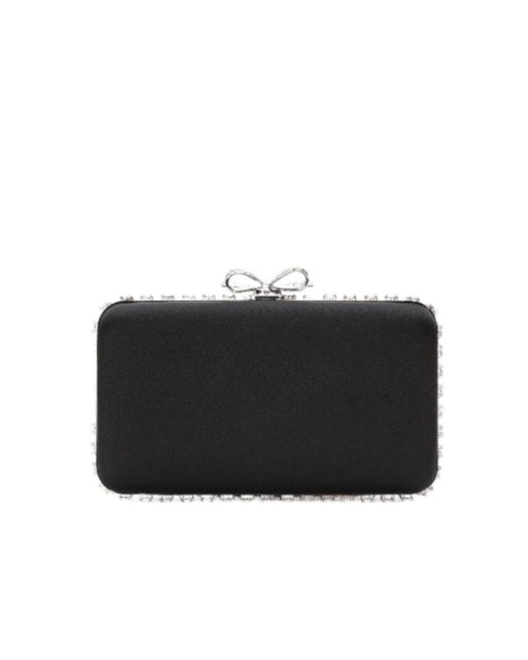 Self-Portrait Black Bow Embellished Clutch Bag
